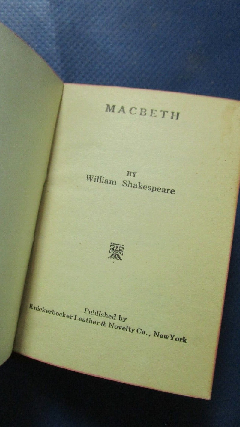 Series of Five Vintage William Shakespeare Pocket Size Books leather cover 1920S