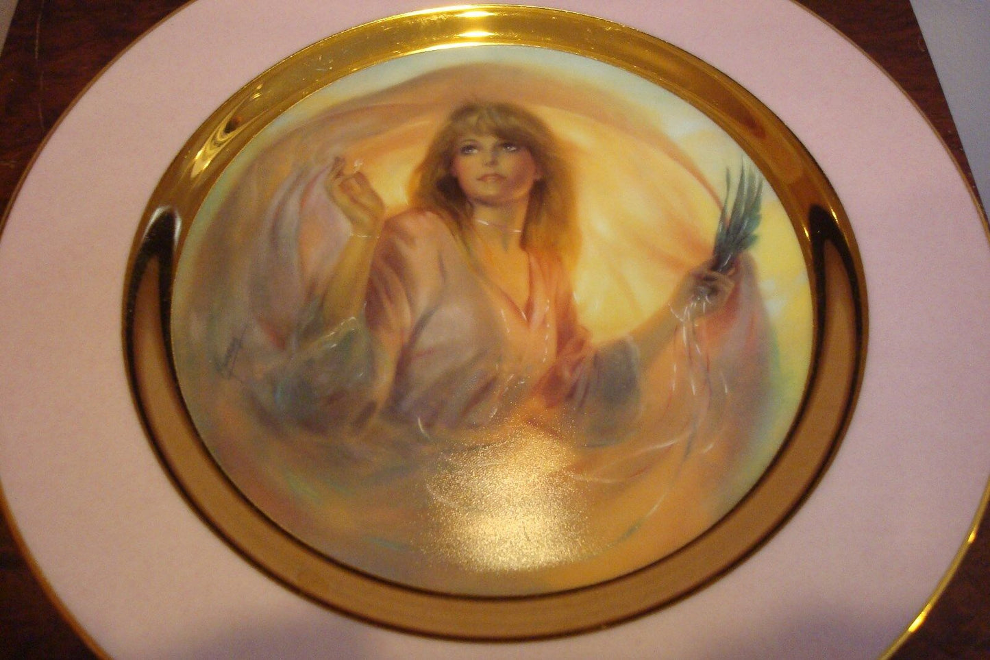 "Morning Glow" American Indian  PLATE gorgeous gold and pink BY ALAN MURRAY