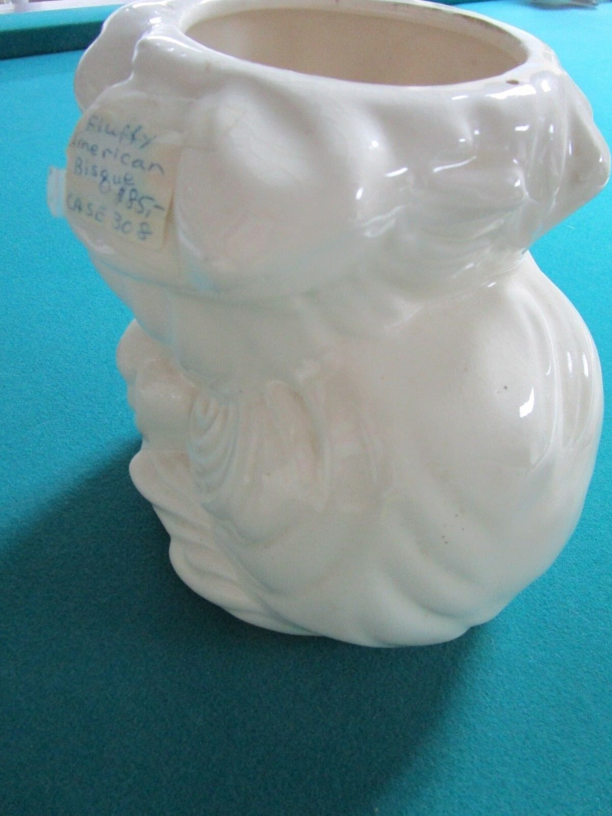 1940S FLUFFY CAT COOKIE JAR ALL WHITE GORGEOUS