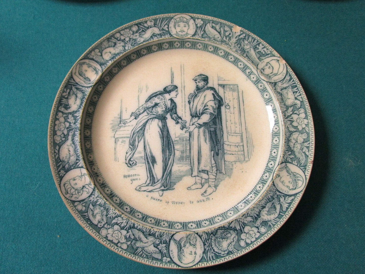 Antique 1885 Wedgwood Ivanhoe Blue Plates [bp35]