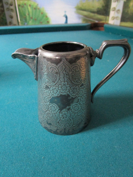 1890s J.H. POTTER SHEFFIELD EPNS silver plate engraved milk jug[a*4met-2]