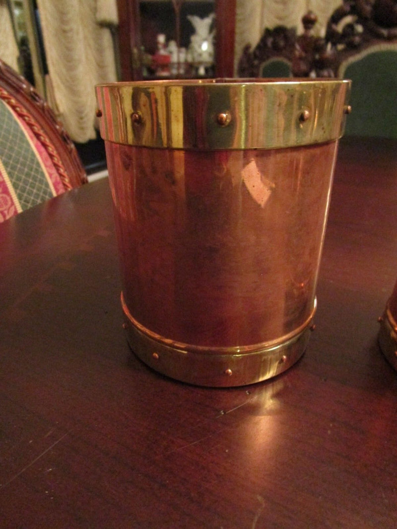 BRASS AND COPPER THREE CONTAINERS NO COVER, MADE IN INDIA ORIGINAL