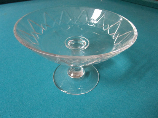 VAN ST LAMBERT FRANCE CRYSTAL FOOTED COMPOTE 6 X 8 1/2" SALE