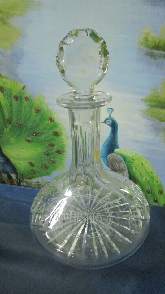 THOMAS WEBB CRYSTAL WHISKEY SHIP DECANTER 11 1/2" NEW IN BOX