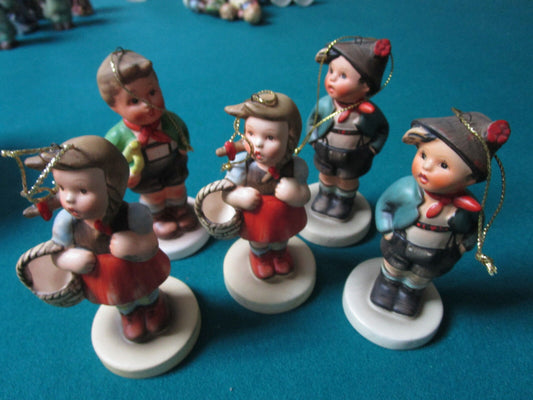 SCHMID COLLECTION OF 5 CERAMIC CHRISTMAS ORNAMENT HUMMEL FIGURINES