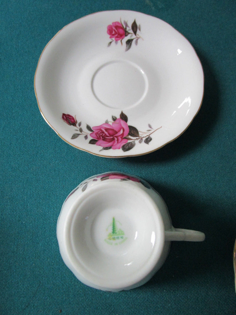 Tea Time Cups Saucers Roses - Lefton - Old Royal England - Blue Flowers Pick1 ^^