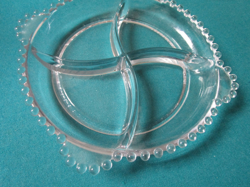 Imperial Glass Candlewick 4 Part Handled Relish BOWL Dish 9 1/2" [130L]