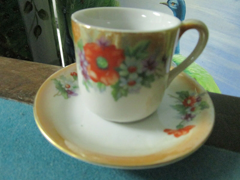 Moriyama Occupied Japan Set Of 4 Coffee Cups Saucers  [85]