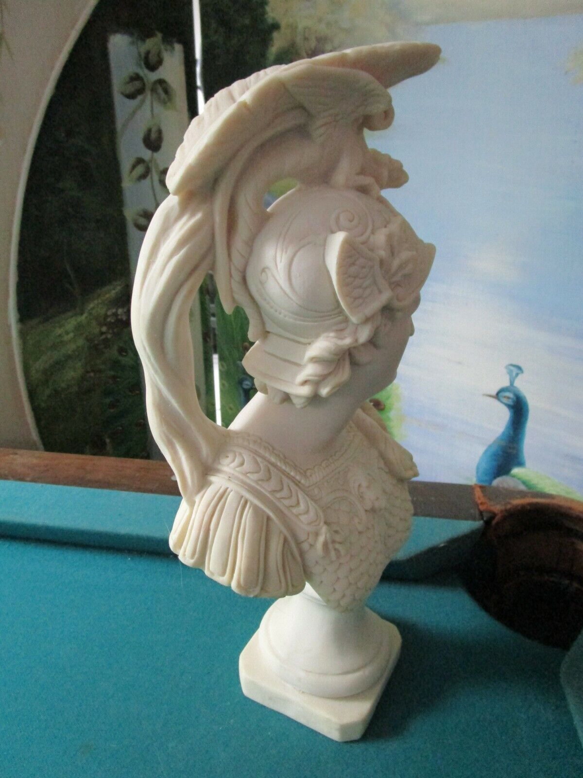 Vintage Nouveau  MADE IN ITALY, MARS GOD Bust Statue Chalkware Plaster CERAMIC