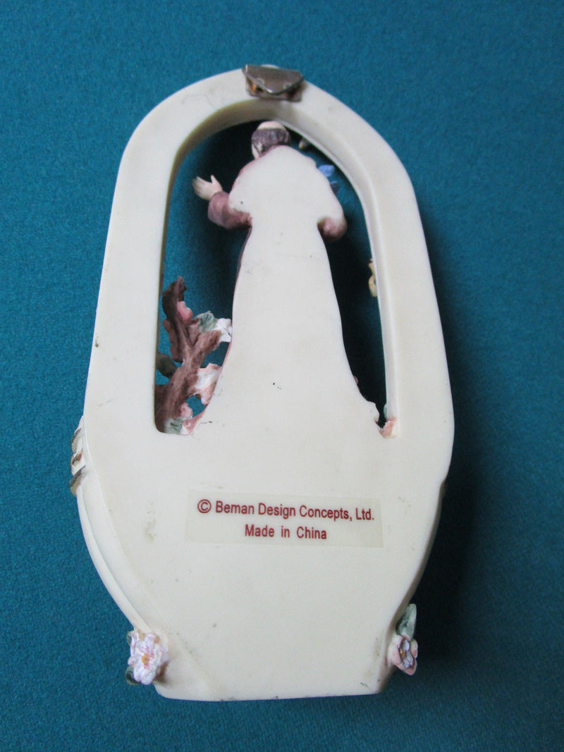 Vintage Ceramic Holy Water Fountain Beman Designs 7"