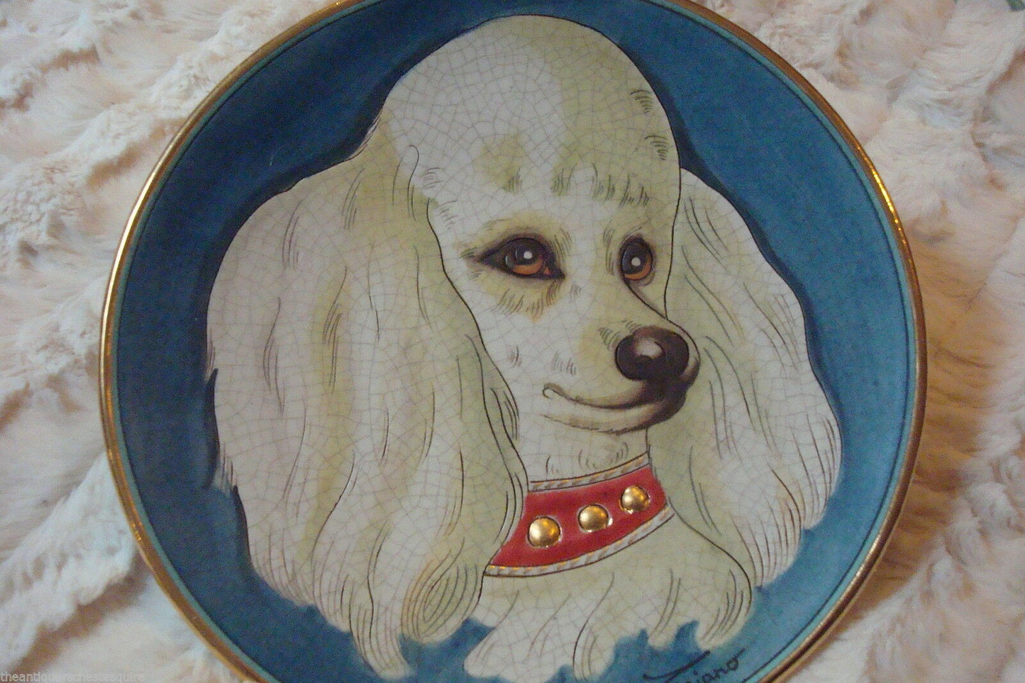 TIZIANO VENETO FLAIR PLATE ETCHED ITALY COLLIE, POODLE, GERMAN SHEPPERD, TIGER^^