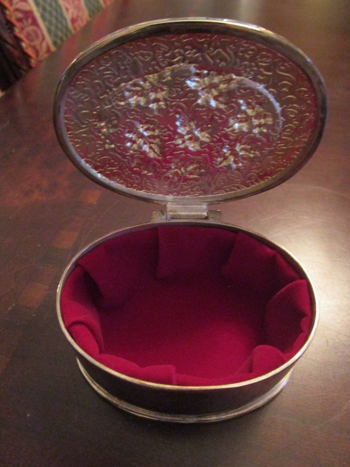 TRINKET JEWELRY RING BOX VELVET INSIDE [a3]