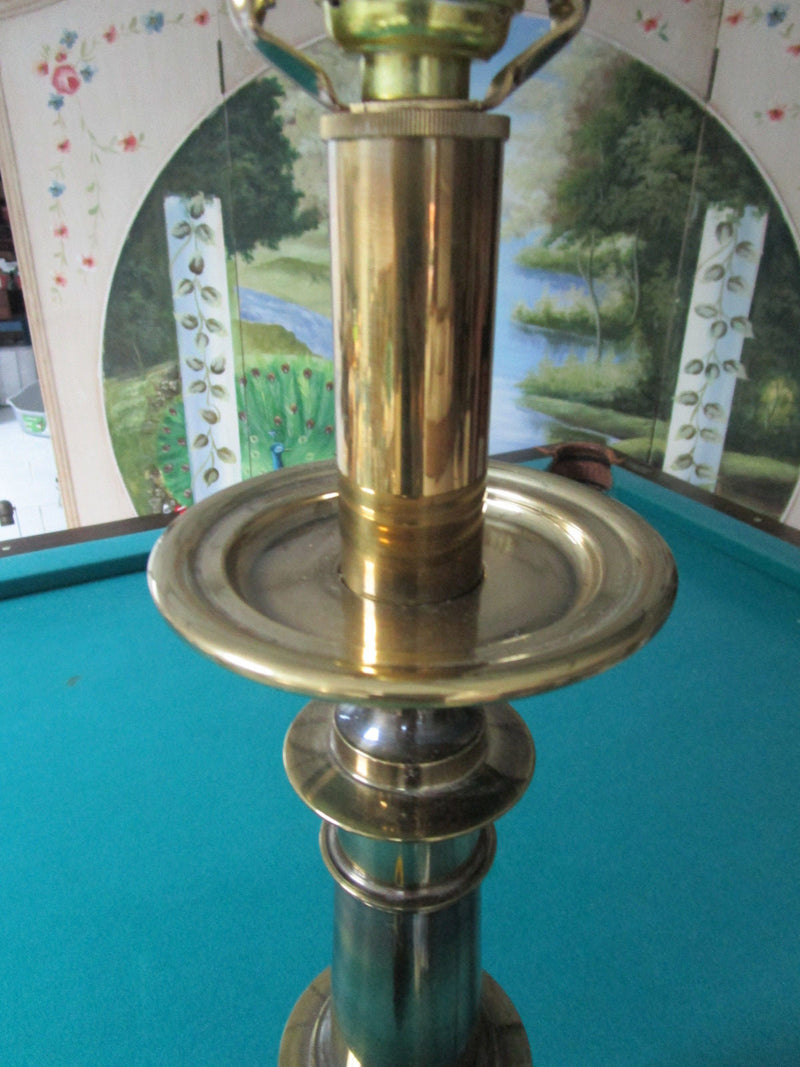 Mid Century Brass Table Lamp Electrical 24" Tall Bronze Corded