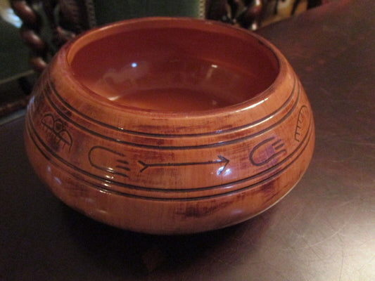 TESA RED CLAY POTTERY SOUTHWESTERN STYLE  ROUND 3 1/4 X 6 1/2" DIAM, [SW2]