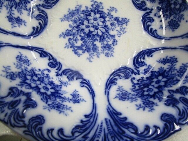 Antique ROYAL BONN-FRANZ ANTON MEHLEM  Meissen flow blue bowl, Germany [a4-r.5]