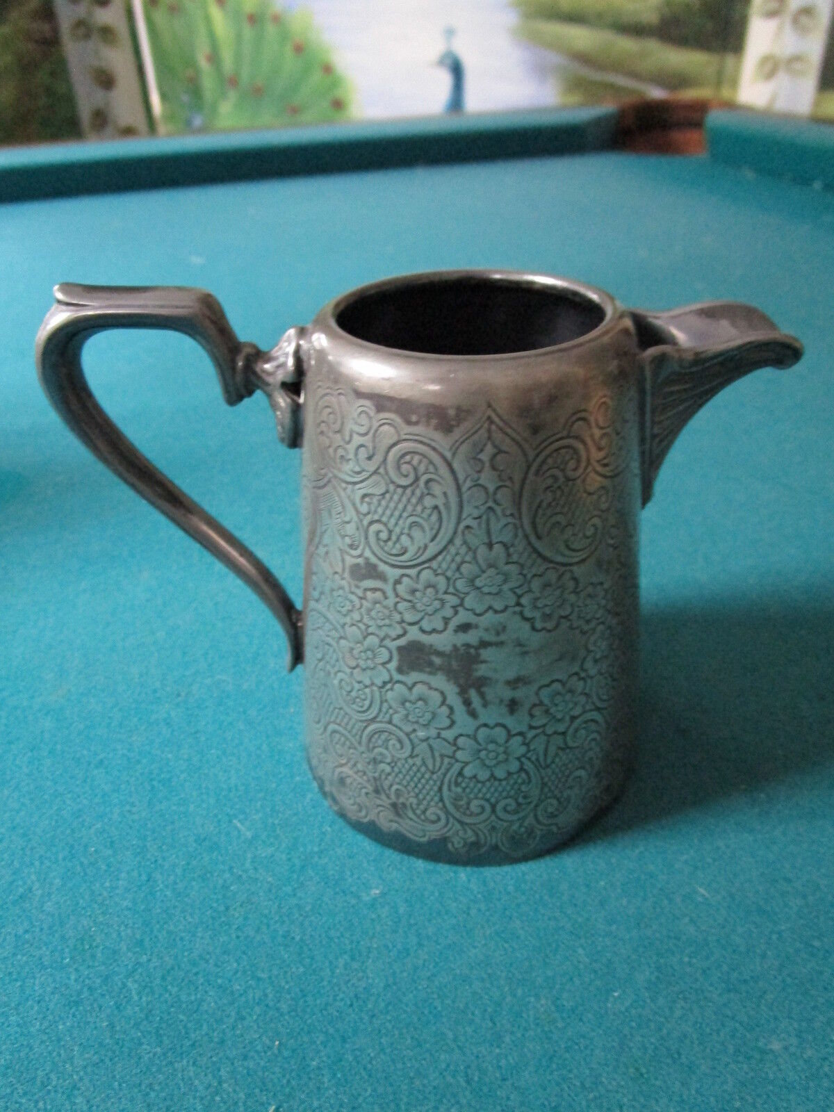 1890s J.H. POTTER SHEFFIELD EPNS silver plate engraved milk jug[a*4met-2]