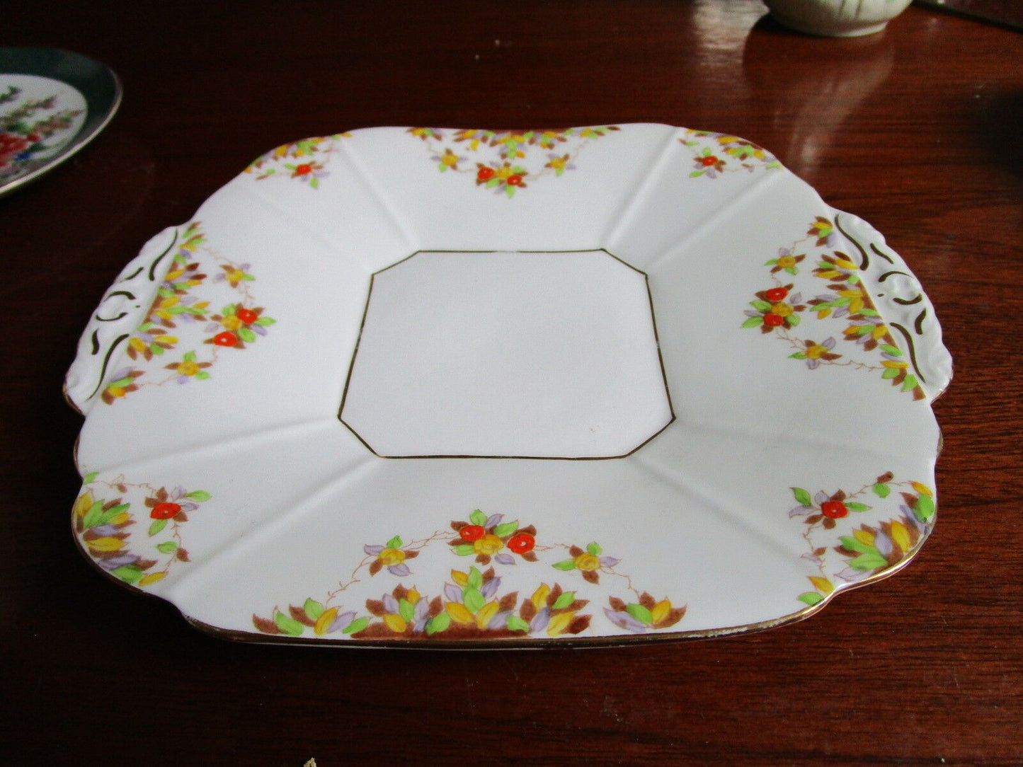 Melba bone china England Autumn Time pattern tray, 9 x 71/2" floral [60D]