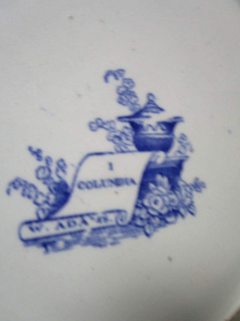 ANTIQUE 1850s ADAMS pottery COLUMBIA IRONSTONE BLUE TRANSFER COLLECTOR PLATE ^^