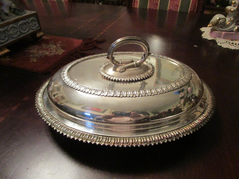 MARTIN HALL CO COVERED CASSEROLE SILVERPLATE  STAMPED  6 X 12 X 10"