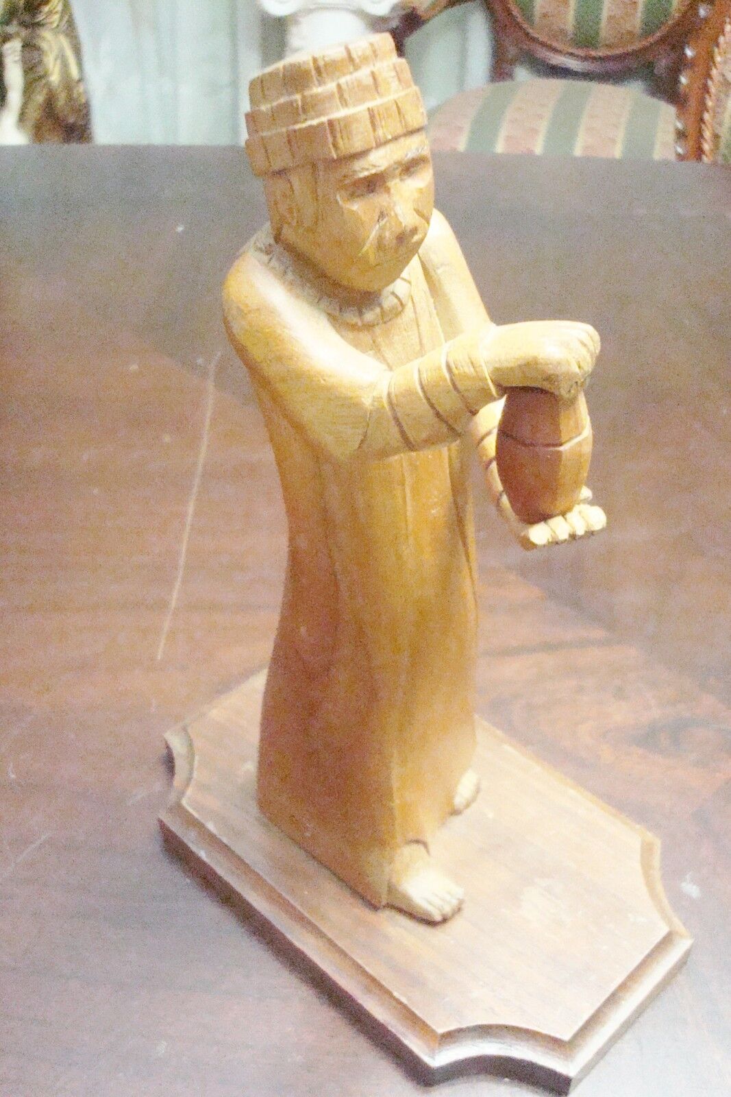 Wooden Priest Sculpture hancrafted by Steve Luczkow, 9" tall[8]