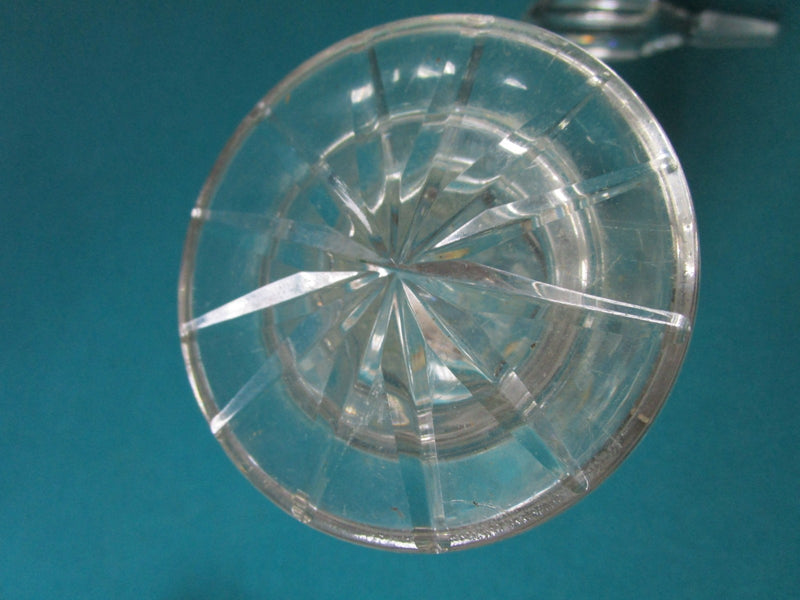 Glass Decanter Pair - Mid Century W. Germany Clear With Stopper Labels [Gl5]