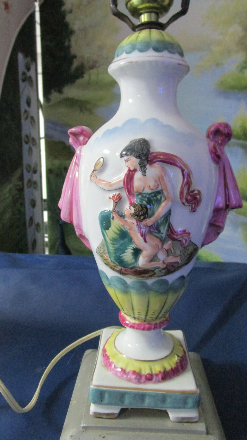 CAPODIMONTE STYLE TABLE BOUDOIR LAMP 25"