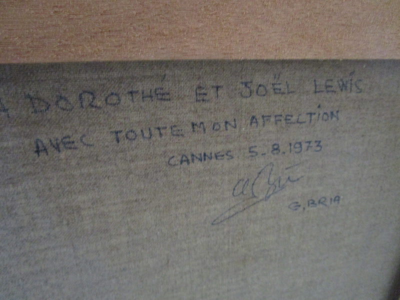 GILBERT BRIA (1933-) Cannes, France.UNTITLED AND DEDICATED ORIGINAL OIL PAINTING