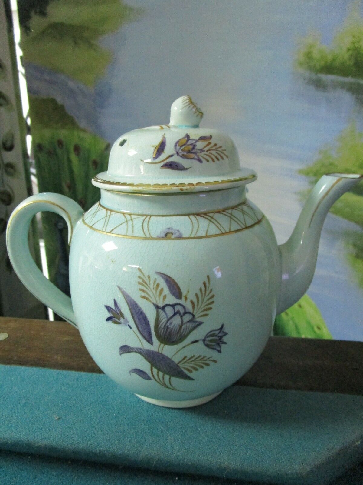 Adams England Calyx Ware teapot, creamer & sugar bowl with lid, pale green [95B]