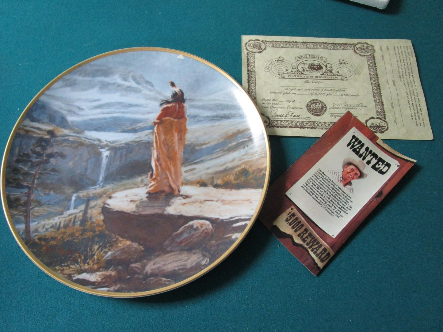 "THE PROMISED LAND" BY JOE BEELER FROM WELLS FARGO COLLECTOR PLATE NIB ^^