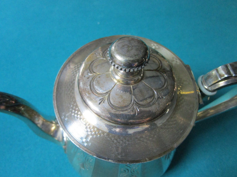 ANTIQUE REED & BARTON #1987 TEAPOTS COFFEE POT SILVERPLATE  MONOGRAMED 5PCS