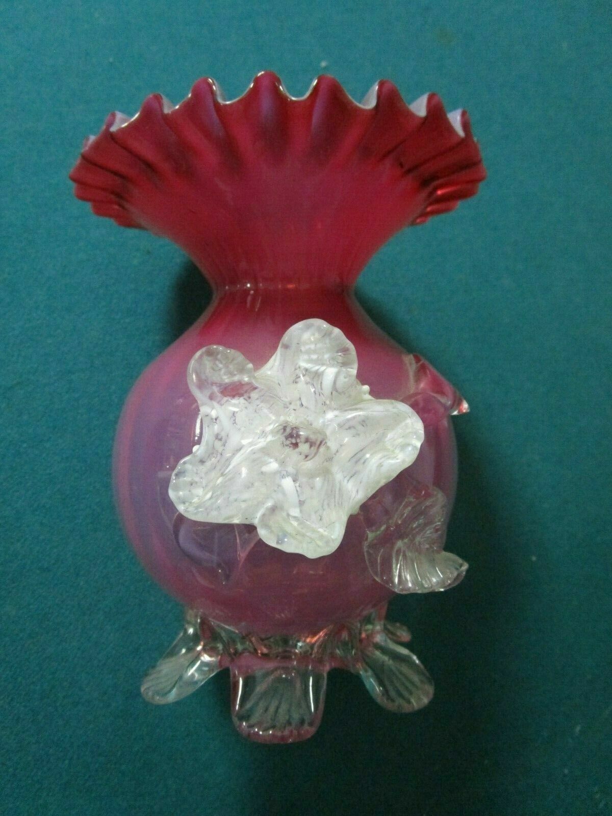 VICTORIAN ANTIQUE STEVENS & WILLIAMS GLASS BASKET JACK IN PULPIT ROSES PICK1