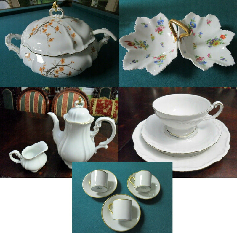 Hertel Jacob Germany Tureen Vanity Dish Cups  Saucers Original Pick1 ^^