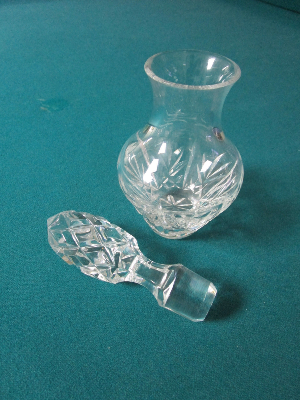 WATERFORD PERFUME BOTTLE SMALL DECANTER CRUET 8" WITH STOPPER STAMPED