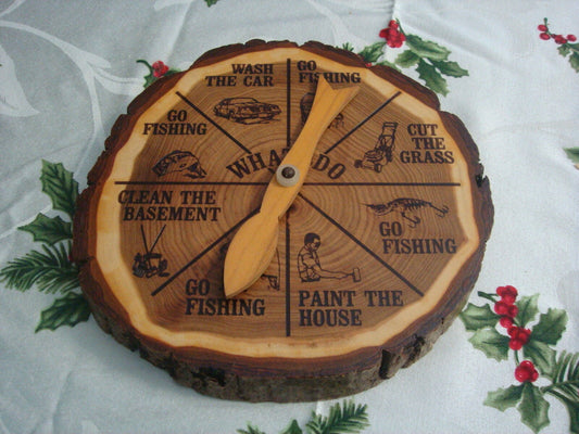 Wesley  clock "things  to do", wood with handle, 8" handmade [80C]