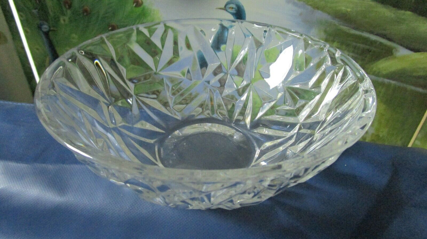 TIFFANY ROCK CUT CRYSTAL BOWL MADE IN GERMANY 3 X 9"