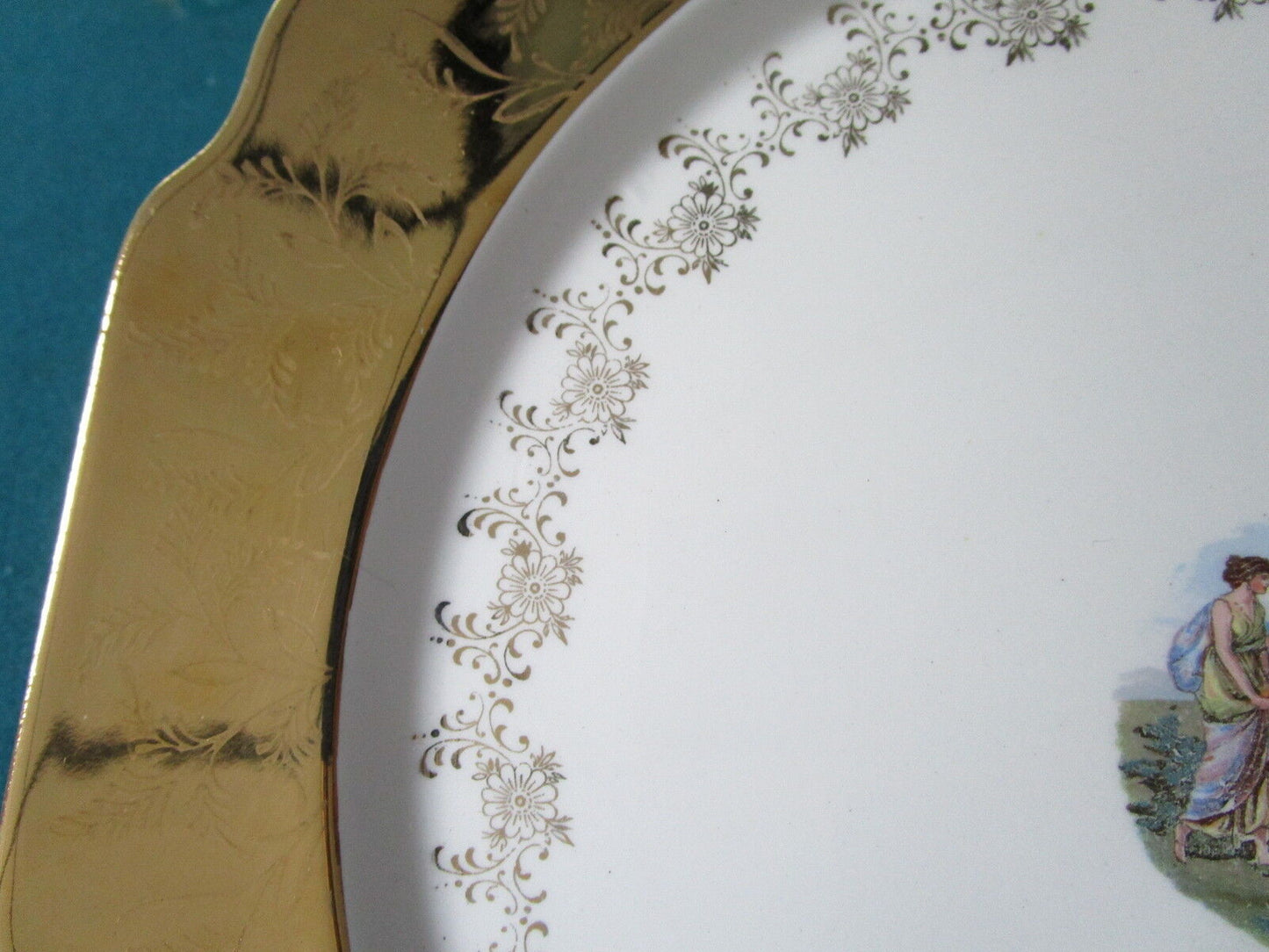 WS George USA 6 plates,LIDO pattern center medallion, garland and gold rim[*14b]