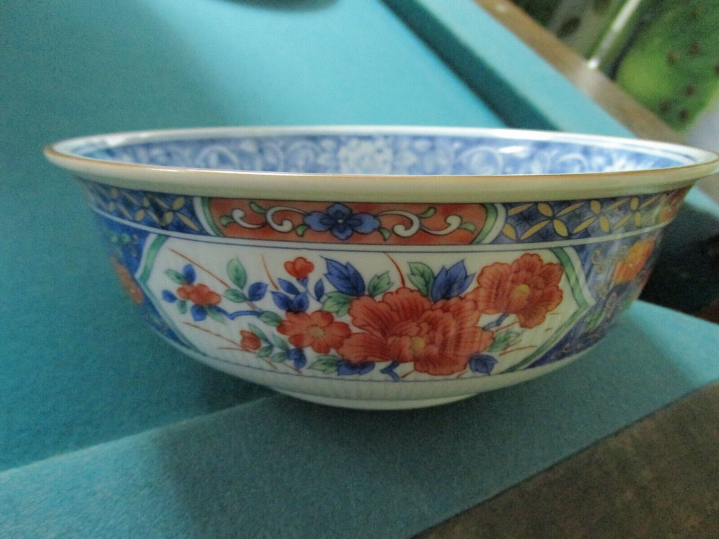 Tiffany & Co oriental bowl / underplate red and blue, 2 3/4" x 7 3/4" 2 pcS[95M]