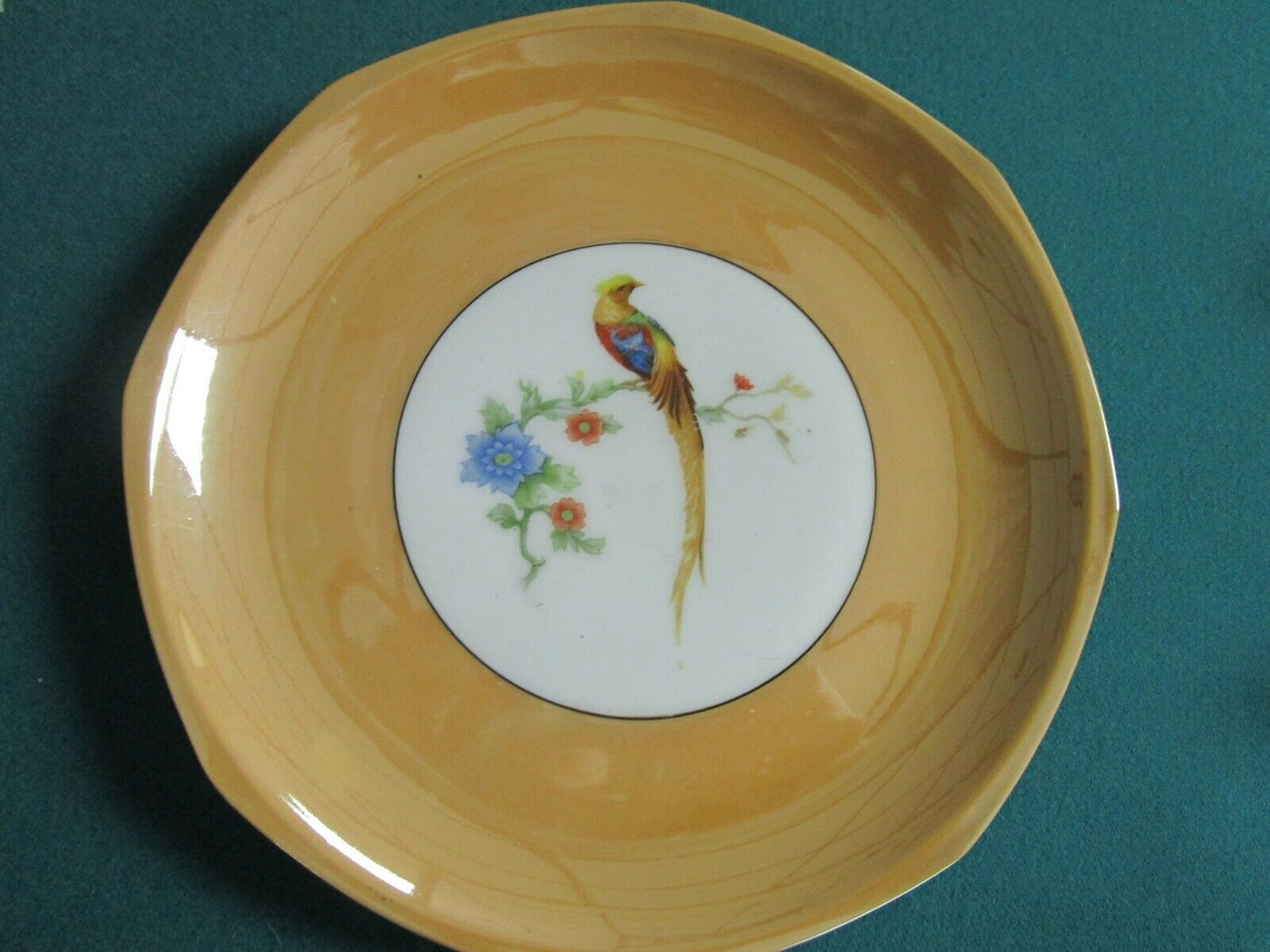 1920s PARADISE BIRDS 6 DINNER SALAD PLATES 8 3/4" CZECHOSLOVAKIA ALTHROLAU