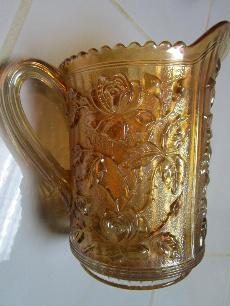 MARIGOLD IMPERIAL CARNIVAL GLASS PITCHER AND 6 TUMBLERS PICK 1