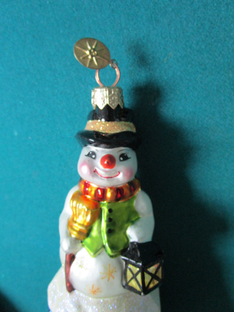 CHRISTOPHER RADKO ORNAMENT PETIT SNOW MAN BELL , RETIRED orig^^
