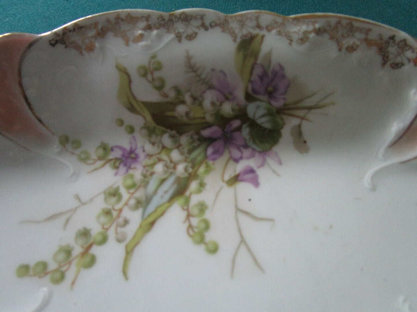 ANTIQUE BOWLS FLORAL ERDMANN SCHELEGELMILCH CT ALTWASSER VIOLETS POPPIES PICK 1