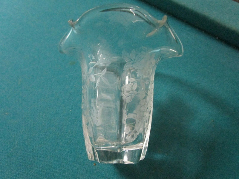 ELEGANT GLASS HEISEY FOOTED DISH /TIFFIN RUFFLED BORDER VASE PICK 1