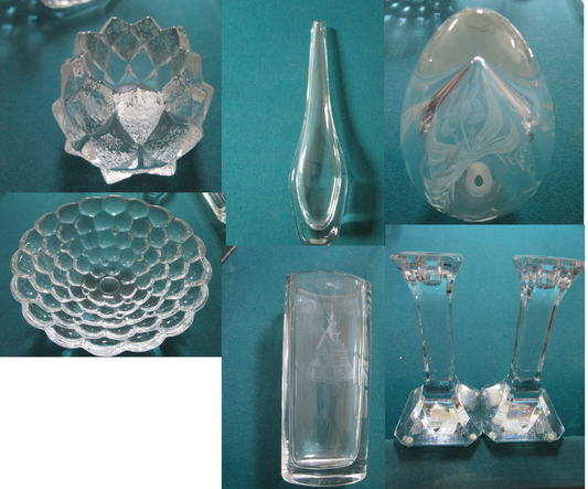 Orrefors Sweeden Crystal Vase Candle Holder Paperweight Egg Etched Pick One