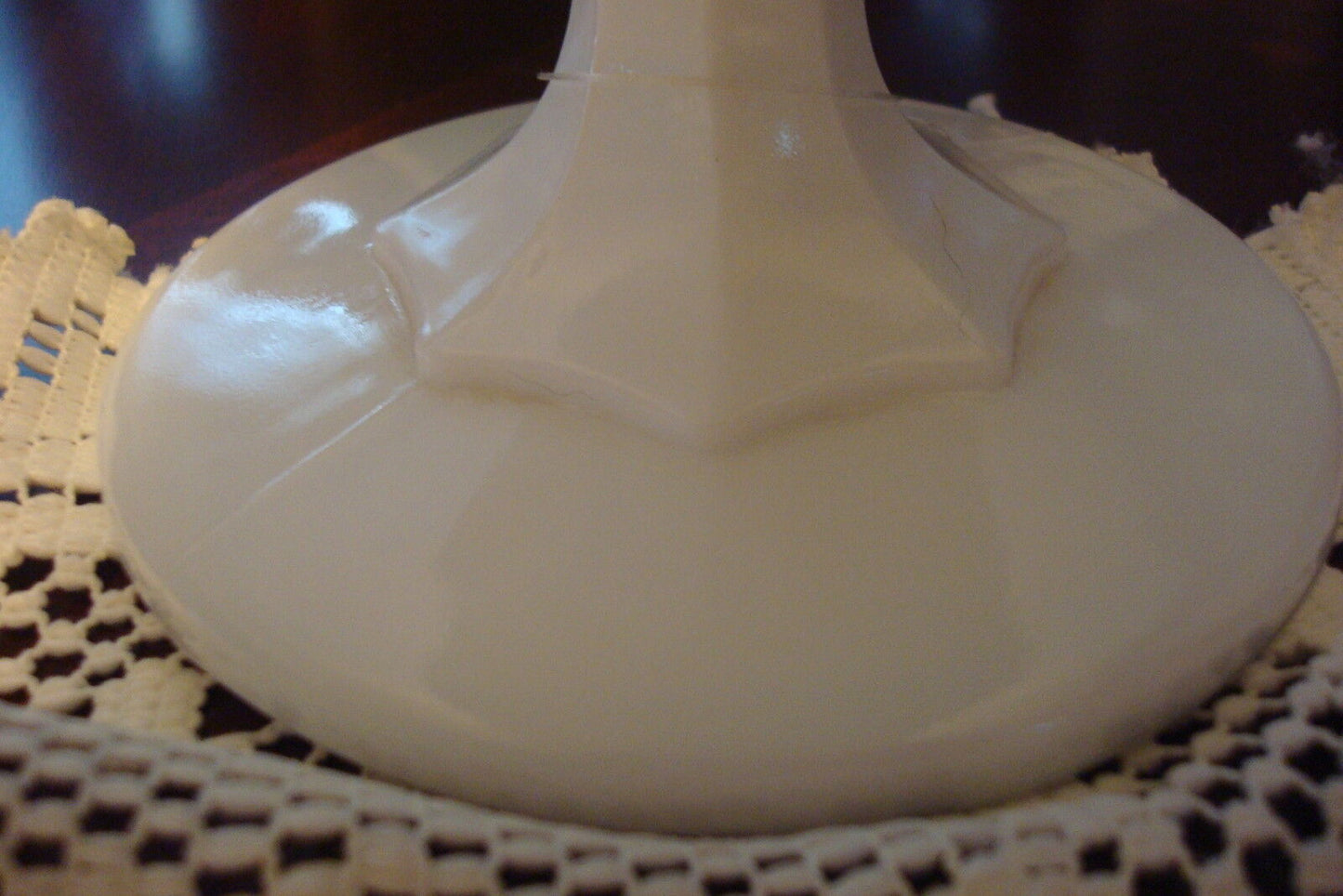 Vintage Indiana Teardrop Pattern White Milk Glass Footed Banana Bowl [MILKGL2]