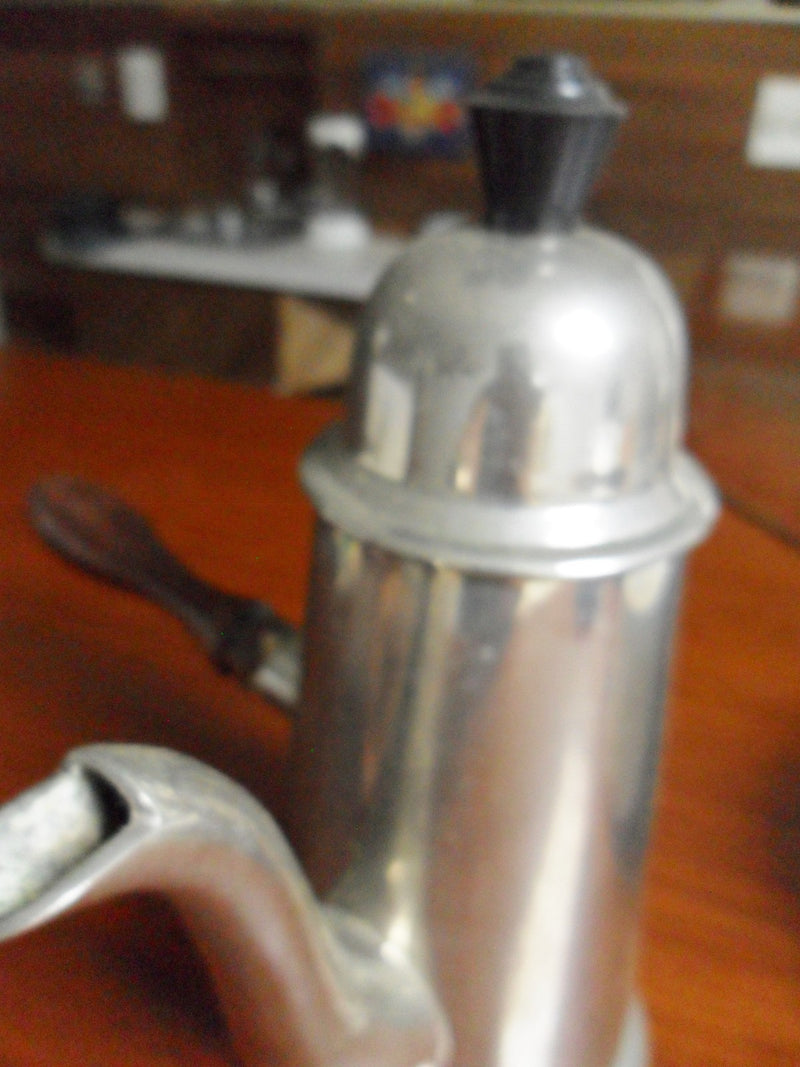 Sheffield coffee pot silverplate, wooden handle, British Gentleman England ORIG
