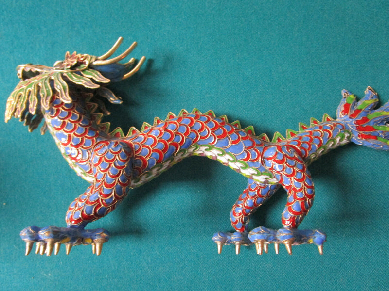 CHINESE SERPENT DRAGON GOLDEN FILIGREE HAND PAINTED ON RESINE BASE pick one