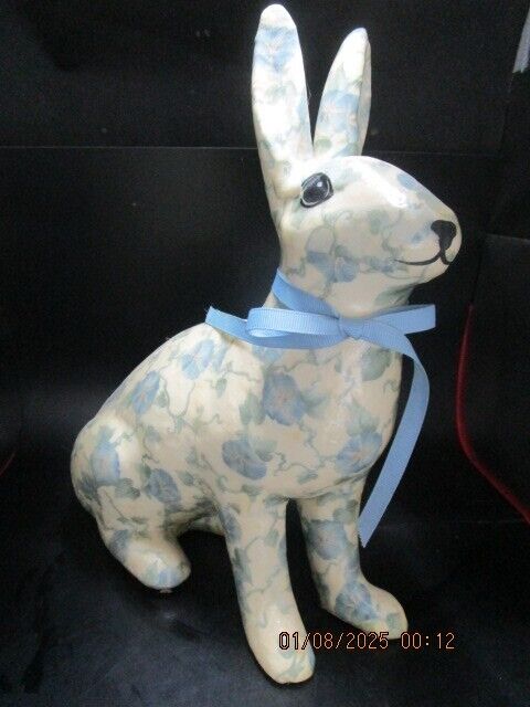 LARGE PAPIER MACHE RABBIT SCULPTURE 12 X 10in BY WHITES [CINE]