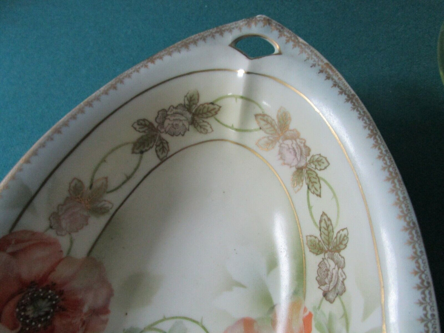 ANTIQUE BOWLS FLORAL ERDMANN SCHELEGELMILCH CT ALTWASSER VIOLETS POPPIES PICK 1