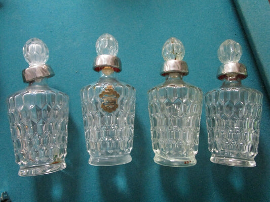 1920s 4 glass crystal Imperiale Eau De Cologne perfume bottles by Boldoot