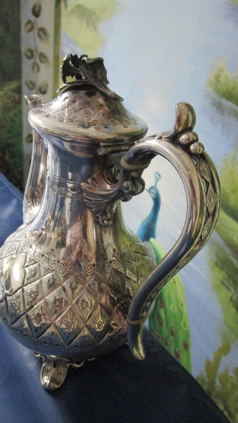 SILVERPLATE COVERED DISH  SQUARE /JAMES DIXON & SONS SHEFFIELD COFFEE POT PICK1